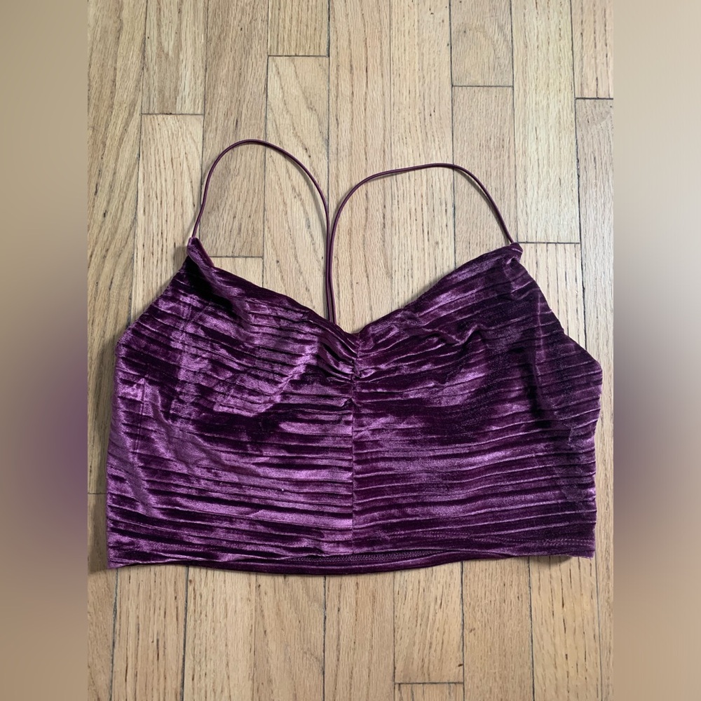 Wild Fable Purple Velvet Crop Top size:XL